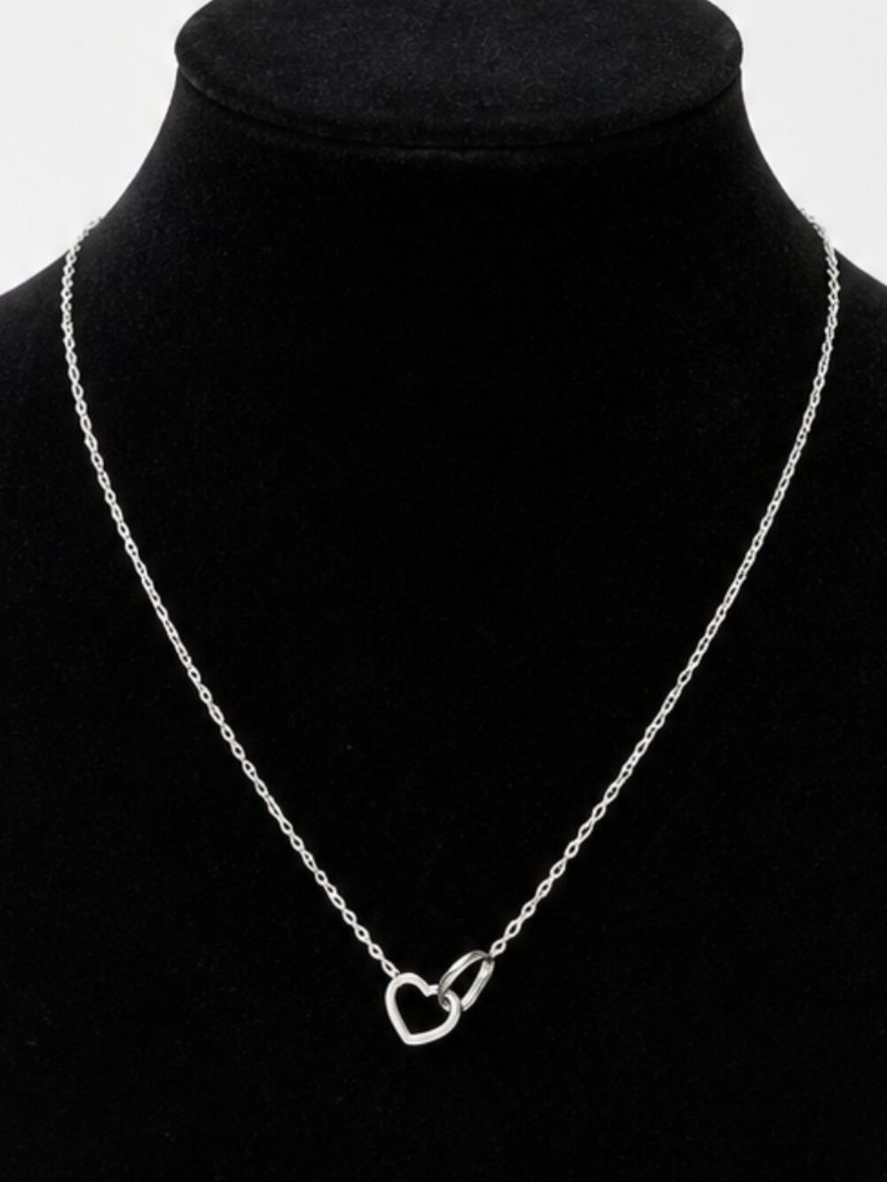 Dainty Silver Double Heart Necklace Minimalist Romantic Everyday Jewelry